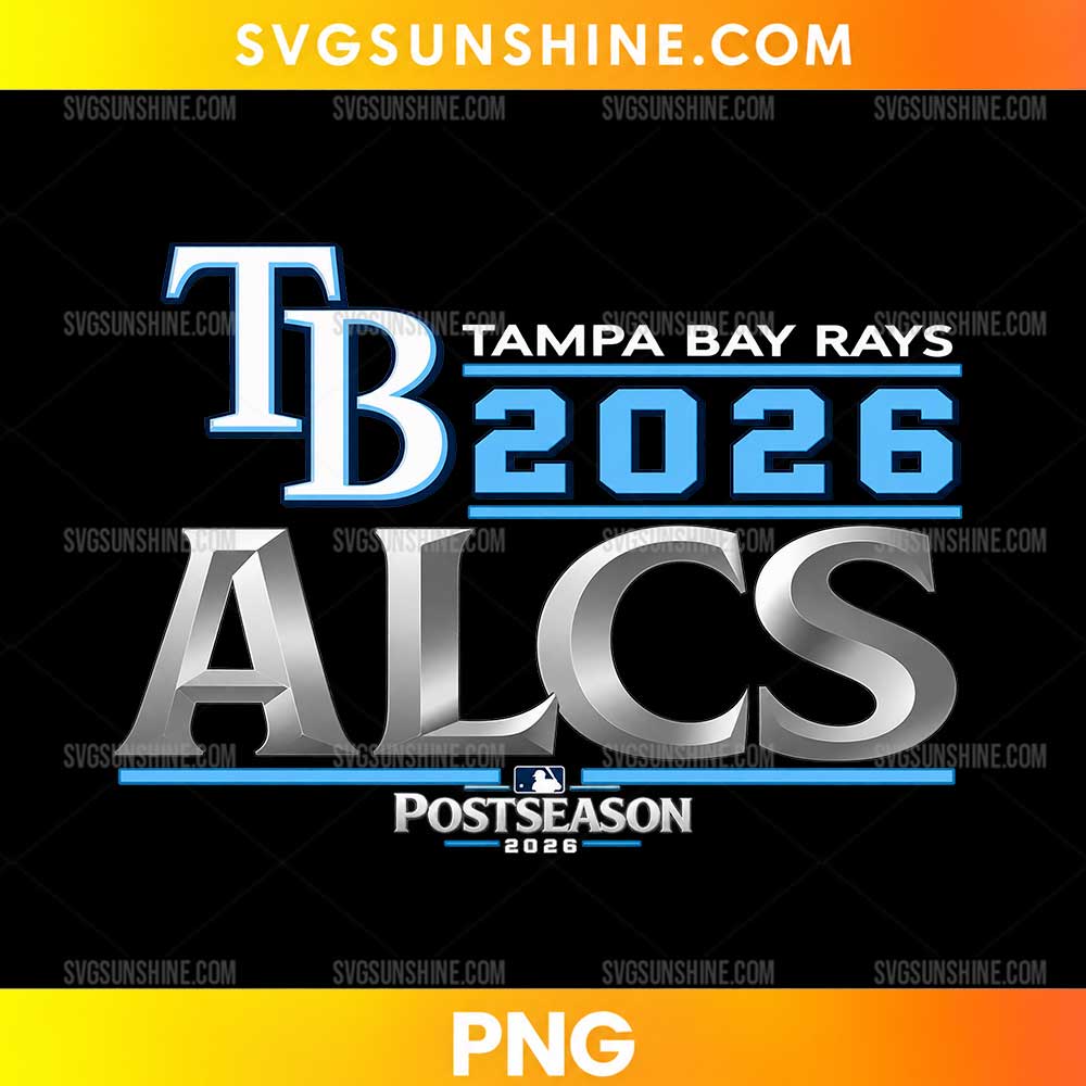 Tampa Bay Rays ALCS 2026 PNG featuring metallic silver lettering and blue baseball postseason graphics