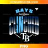 Tampa Bay Rays Clinched 2026 PNG featuring oversized blue and silver lettering with a baseball postseason design