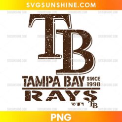 Tampa Bay Rays Vintage TB Logo PNG featuring distressed brown TB initials and retro baseball lettering