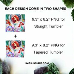 Ariel Disney Princess 20oz Tumbler Wrap PNG File